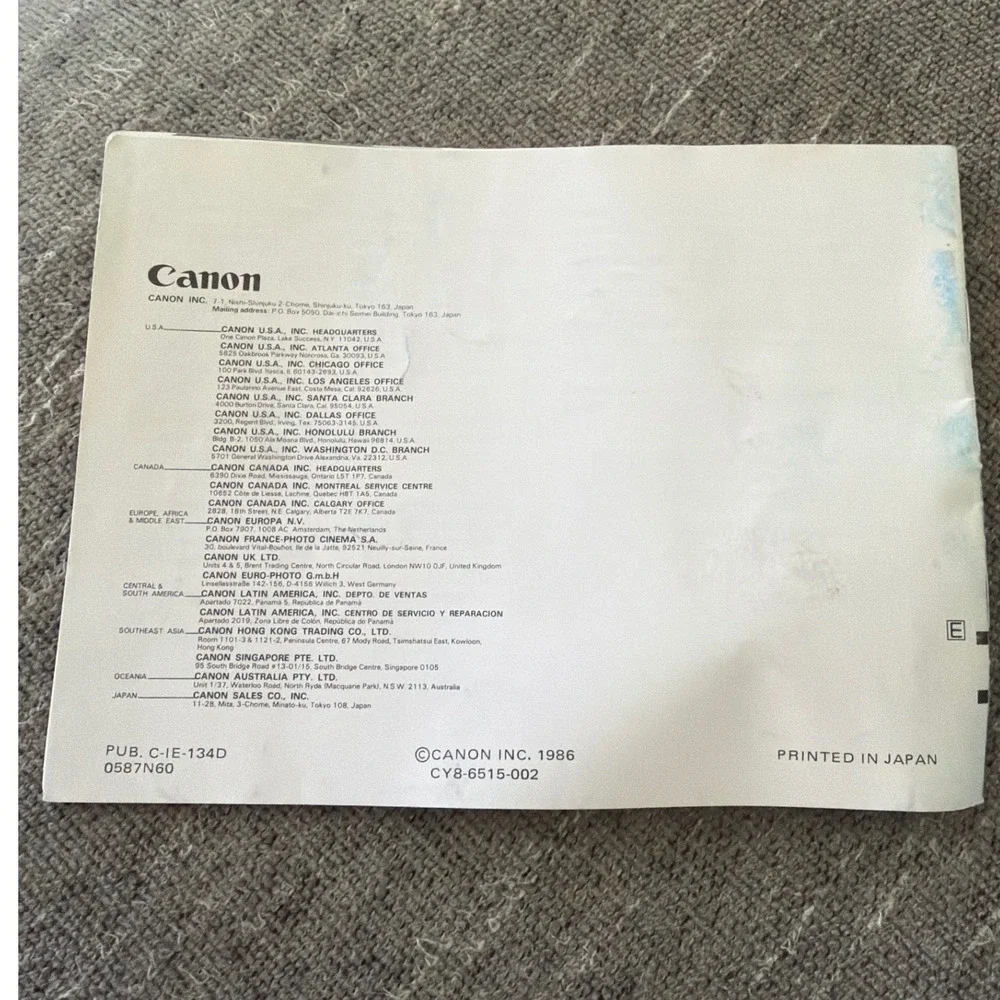 Canon Speedlite 300EZ Instructions Manual English Edition 1986 Vintage EOS Flash